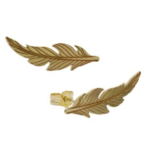 Pendientes oro 18kl trepadores pluma