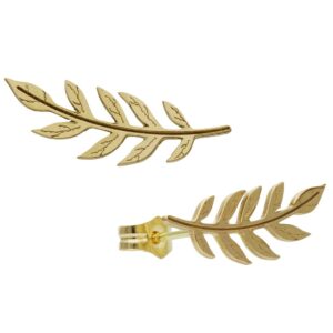 Pendientes oro 18kl trepadores hoja