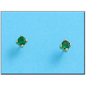 Pendientes oro 18kl crisopal verde 4x4