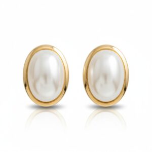 Pendientes oro 18kl perlas 12x16mm