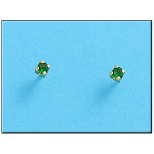 Pendientes oro 18kl crisopal verde 3x3