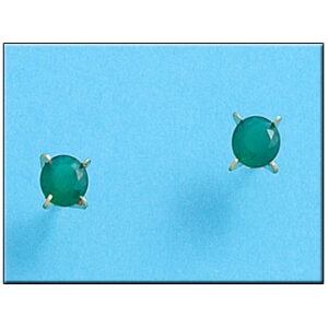 Pendientes oro 18kl crisopal verde 5x5