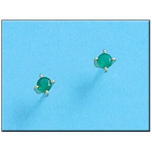 Pendientes oro 18kl crisopal verde 4x4