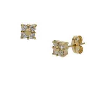Pendientes oro 18kl circonitas - 5x5mm