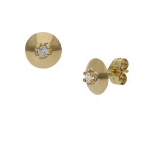 Pendientes oro 18kl redondos circonitas - 8mm