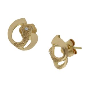 Pendientes oro 18kl circonitas - 7x10mm