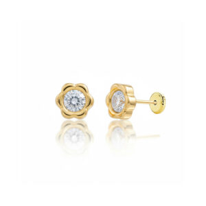 Pendientes oro 18kl flor