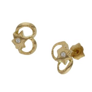 Pendientes oro 18kl estrellas - 7x10mm