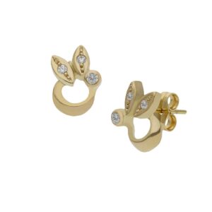 Pendientes oro 18kl circonitas - 8x11mm