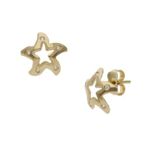 Pendientes oro 18kl estrellas mar - 10x10mm