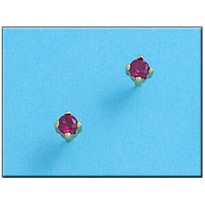 Pendientes oro 18kl crisopal rojo 4x4