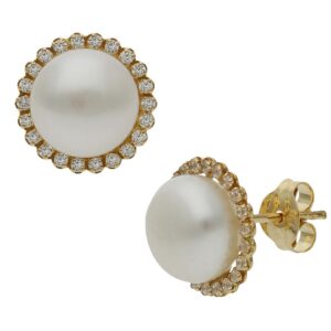 Pendientes oro 18kl perlas chinas - 10mm
