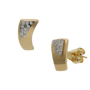 Pendientes oro 18kl  bicolor - 5x10mm