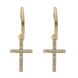 Aros oro 18kl cruz circonitas - 5.50mm