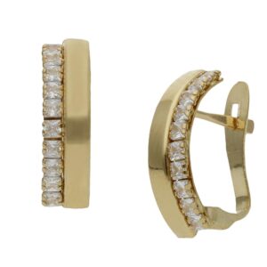 Pendientes oro 18kl circonitas - 4x17mm