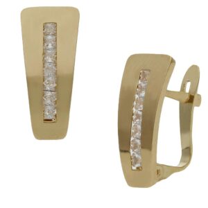 Pendientes oro 18kl circonitas - 6x15mm
