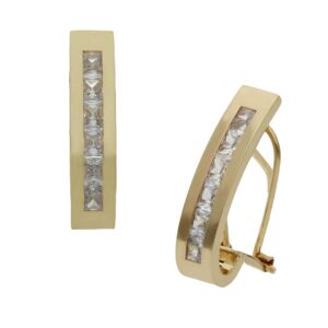 Pendientes oro 18kl circonitas - 4x17mm