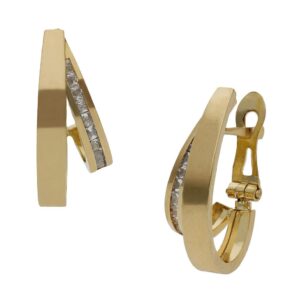 Pendientes oro 18kl circonitas - 7x19mm