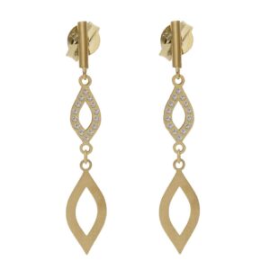 Pendientes oro 18kl circonitas - 5x30mm