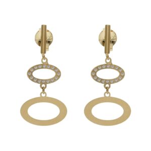 Pendientes oro 18kl circonitas - 10x20mm