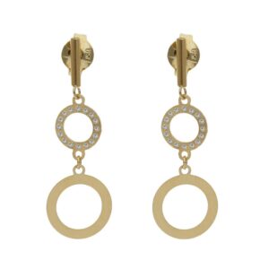Pendientes oro 18kl circonitas - 8x24mm