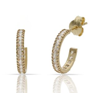 Aros oro 18kl + circonitas - 9mm