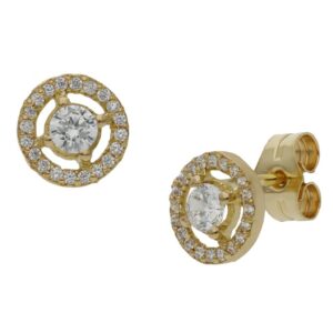 Pendientes oro 18kl circonitas - 7.50mm