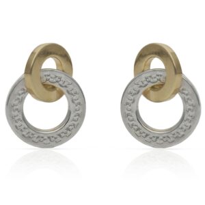 Pendientes oro 18kl bicolor tallados