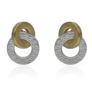 Pendientes oro 18kl bicolor tallados