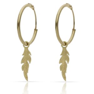 Aros oro 18kl pluma