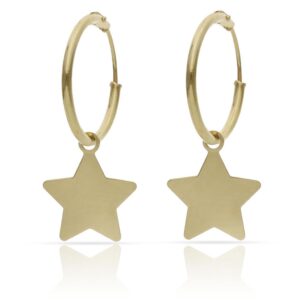 Aros oro 18kl estrellas