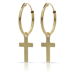 Aros oro 18kl cruz