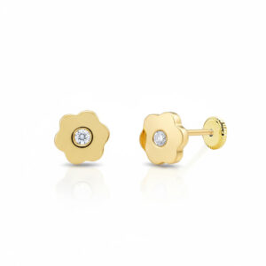 Pendientes oro 18kl flor