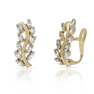 Pendientes oro 18kl espigas circonitas