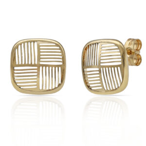Pendientes oro 18kl flor calada - 10.50x10.50mm