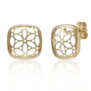 Pendientes oro 18kl flor calada - 10.50x10.50mm