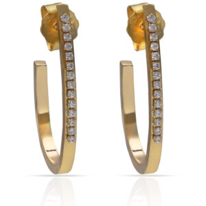 Aros oro 18kl oval circonitas - 12x23mm