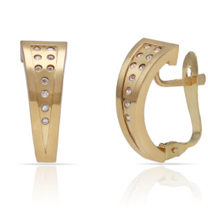 Pendientes oro 18kl circonitas - 6x15mm