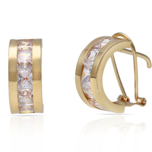 Pendientes oro 18kl circonitas - 5x13mm