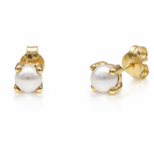 Pendientes oro 18kl perlas - 4mm