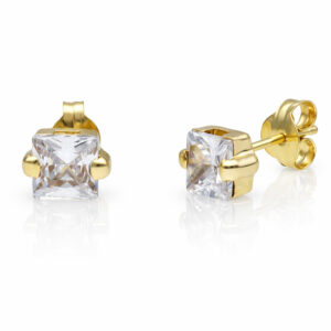 Pendientes oro 18kl circonitas - 5x5mm