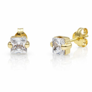 Pendientes oro 18kl circonitas - 4x4mm