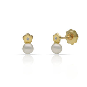 Pendientes oro 18kl flor