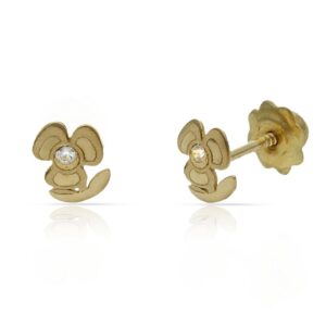 Pendientes oro 18kl flor