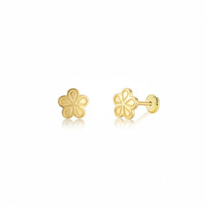 Pendientes oro 18kl flor