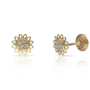 Pendientes oro 18kl flor