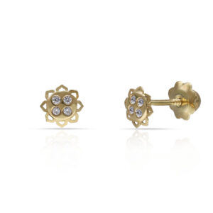Pendientes oro 18kl flor
