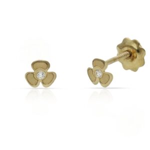 Pendientes oro 18kl trebol