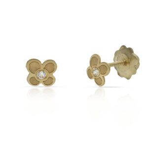 Pendientes oro 18kl flor