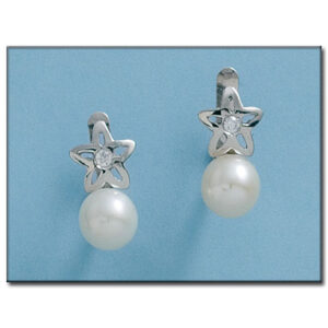 Pendientes oro blanco 18kl estrellas